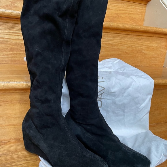 Women’s Black Suede Tall Boots Size 6.5 - Picture 7 of 7